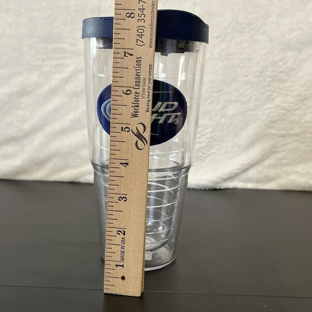 BUD LIGHT Tervis Tumbler 24oz Beer Clear with Navy Blue Lid Hot Cold Drink Cup